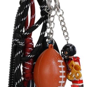 Football Theme Bag Charm with Star Carabiner