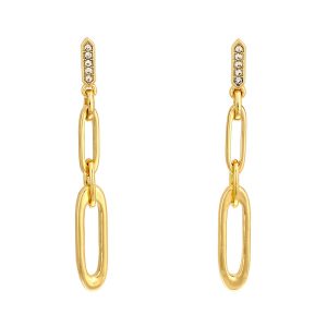 Dauplaise Jewelry Double Open Link Post Top Drop Earrings