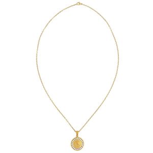 Dauplaise Jewelry Round Disc Drop On Chain Necklace