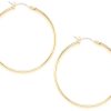 Nine West Gold Tone Large Hoop Earrings