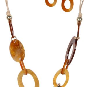 Bay Studio Open Resin & Cord Necklace & Drop Earrings Set