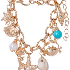 Beach Chic Mixed Sea Life Charm Bracelet