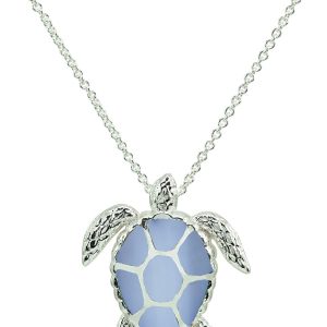 Beach Chic Silver Plated Sea Turtle Pendant Necklace