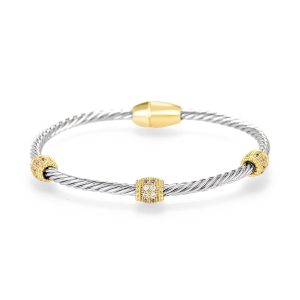 Signature Dual Tone Yurman Bangle Bracelet