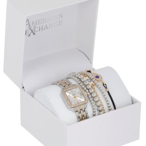 American Exchange Womens 2-Tone Evil Eye Boxed Watch Set