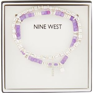 Nine West Womens Cross Stretch Bracelet Set