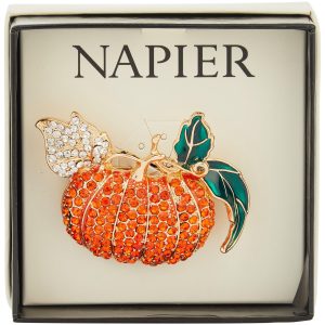 Napier Enchanted Pumpkin Brooch Pin