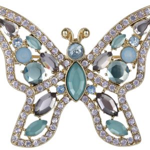 Napier Gold Tone Boxed Butterfly Pin Brooch