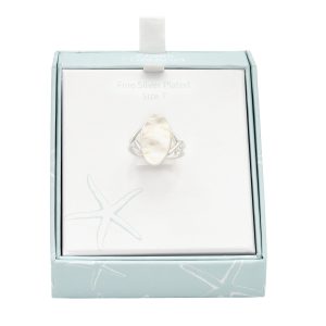 Ocean Treasures Silver-Tone Pearl Boxed Ring