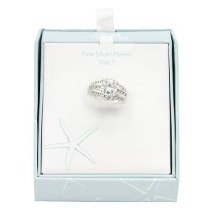 Ocean Treasures Fine Silver Plated Dual Band Ring