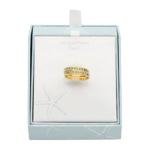 Ocean Treasures Gold-Tone Multi Band Stone Ring