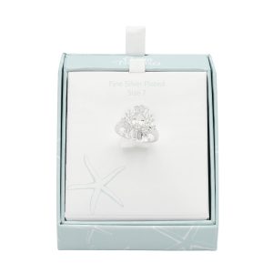 Ocean Treasures Boxed CZ Flower Ring