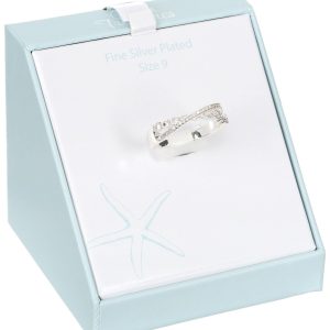 Ocean Treasures Silver Plated Paved Wrap Ring