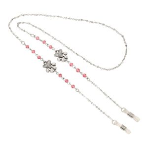 1928 Jewelry Dog Paws Pink Bead Eyeglass Holder