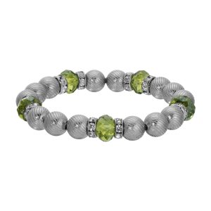 1928 Jewelry Metal Bead Crystal Stretch Bracelet