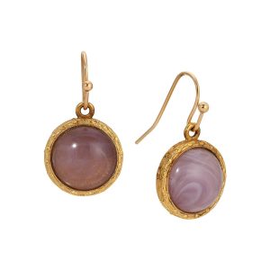 1928 Jewelry Round Color Stone Wire Earrings