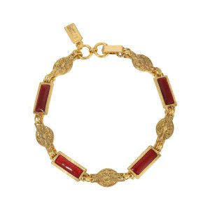 1928 Jewelry Gold Tone Color Enamel Bracelet