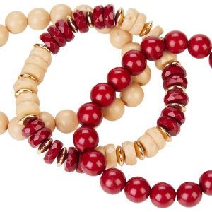 3 Pk FSU Beaded Stretch Bracelets by Dauplaise Jewelry