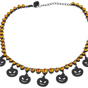 Betsey Johnson Pumpkin Charm Halloween Necklace