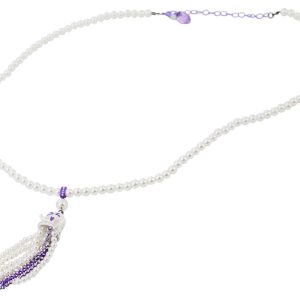 Betsey Johnson Ghost Fringe Pendant Necklace