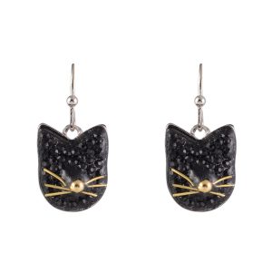 UNCAS Black Cat Halloween Earrings