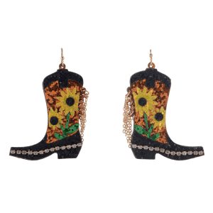 Uncas Sunflower Boot Earrings