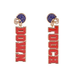 Hallmark Touchdown Football Stud Drop Earrings