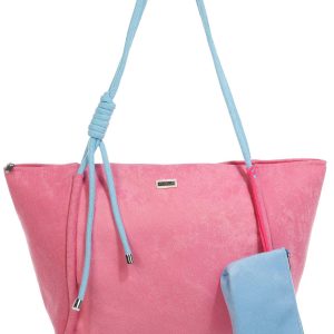 Sun N' Sand Pink Terry Shoulder Beach Tote Bag