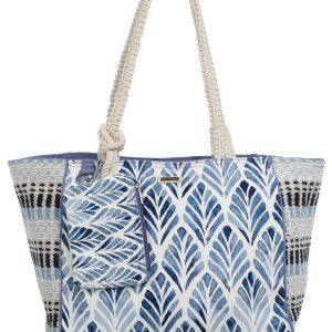 Sun N' Sand Watercolor Print Shoulder Bag Beach Tote
