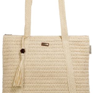 Sun N' Sand Crochet Straw Shoulder Beach Tote Bag