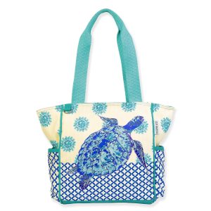 Sun N' Sand Jewel and Gem Turtle Beach Tote Bag