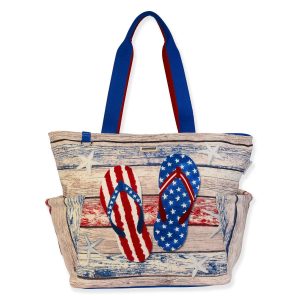 Sun N' Sand Americana Flip Flop Oversized Beach Tote Bag