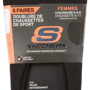Skechers Womens 6 Pk. Non Terry Liner Socks