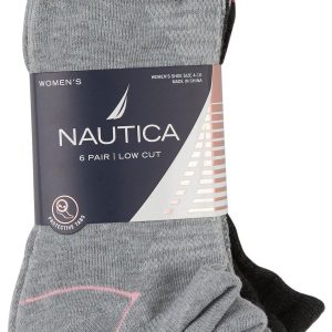 Nautica Womens 6 Pk Athletic Low Cut Socks