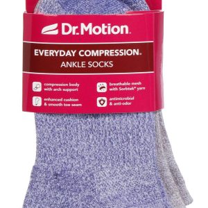 Dr. Motion Womens 2Pk Compression Ankle Socks