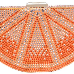 Urban Expression Orange Rhinestone Clutch Bag