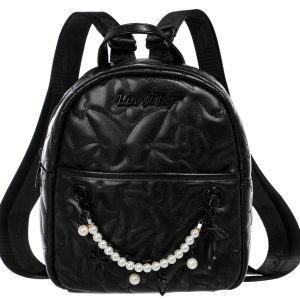 Luv Betsey Embroidered Butterfly Backpack with Pearl Charm