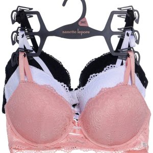 Nanette Lepore 3 pk Lace Push Up Full Fig Bras