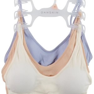 Danskin Womens 3 Pk Seamless Ribbed Bralettes