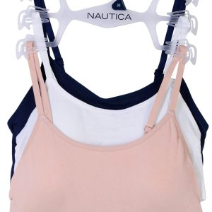 Nautica Womens 3 Pk Wire Free Lounging Bra with Logo