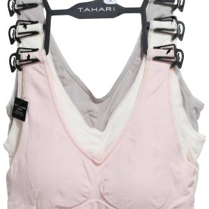 Tahari 3 pk Seamless lace Trim Ribbed Bras