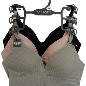 Tahari Womens 3 Pk Wire Free Ribbed Bra