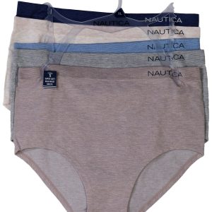 Nautica Womens 5 Pk Solid High Waist Brief Panty Set