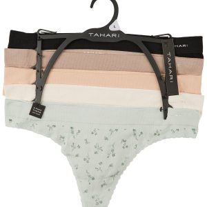 Tahari Womens 5 Pk Seamless Thongs