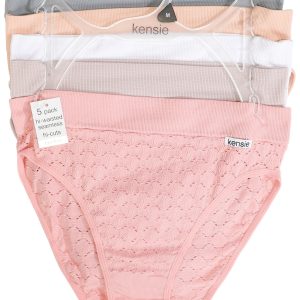 Kensie Womens 5 Pk Hi Waisted Hi Cut Panties