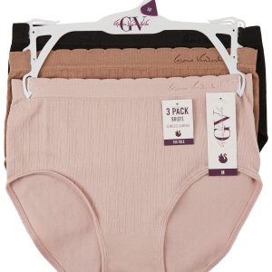 Gloria Vanderbilt Womens 3 Pk Seamless Ribbed Brief Panties