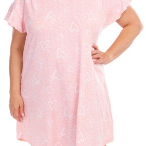 Anne Klein Plus Short Sleeve Heart Print Sleepshirt