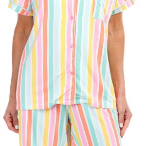Coral Bay Womens 2 Pc Stripe Cooling Sleepwear Set