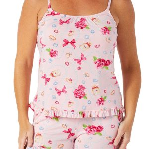 Room Service Women's 2 Pc Bow Print Sleepwear Set