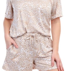 Anne Klein Womens 2 Pc Animal Print Pajama Shorts Set